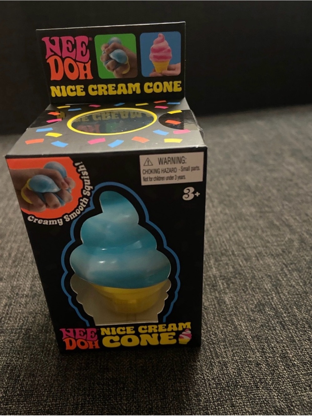 Nee Doh Nice Cream Cone - Blue & Yellow Squishy Toy